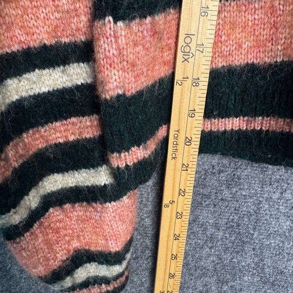 Superdry Sweater Womens 4 Pink Green Striped Mismatched Crew Pullover Casual - Picture 11 of 13